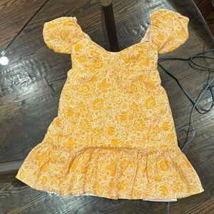 Yellow floral mini dress